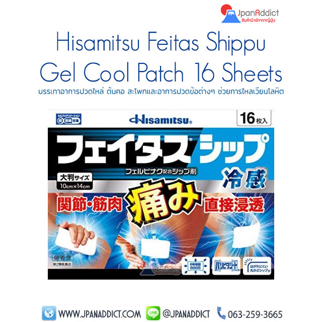 Hisamitsu Feitas Shippu Gel Cool Patch with Felbinac 16 Sheets